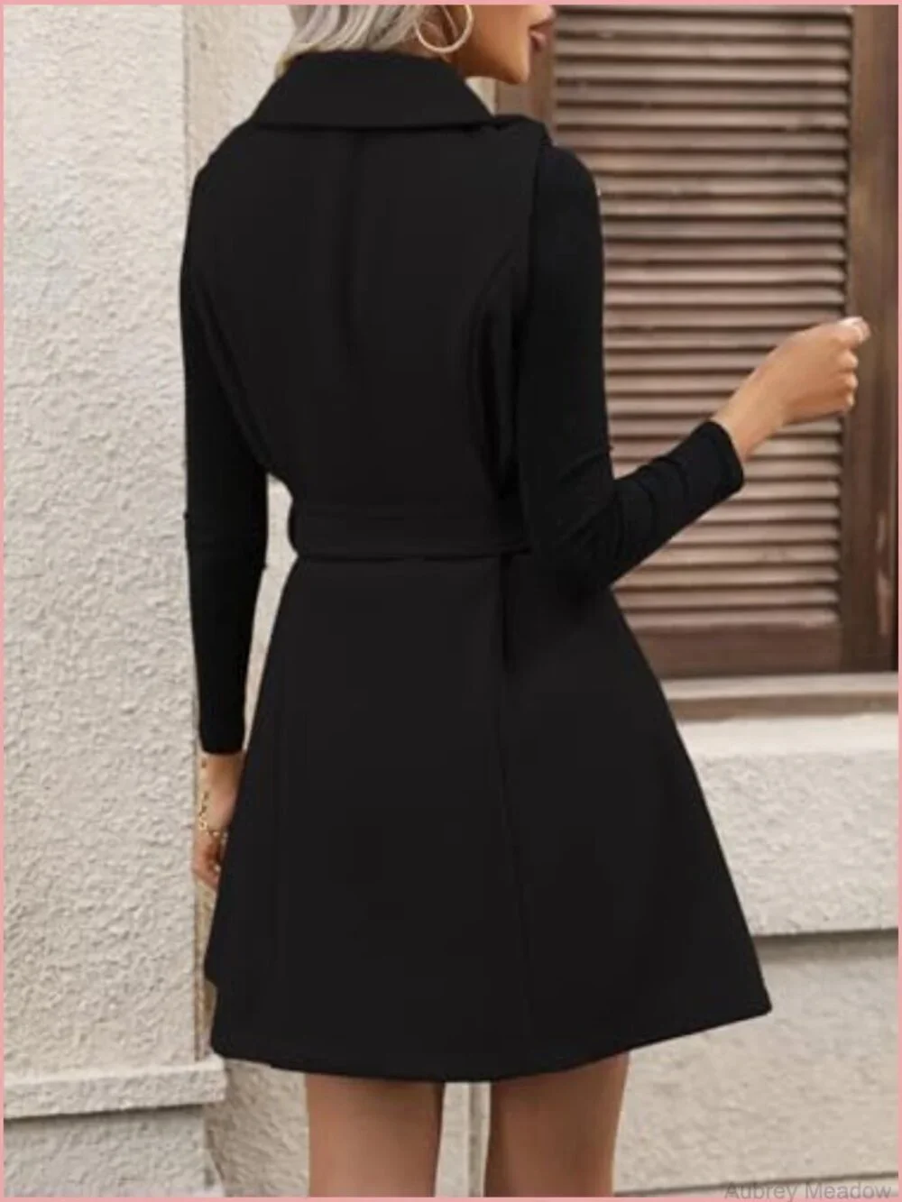 Wool Long Vest Sleeveless Blazer Double Breasted Trench Coat with Belt Fall